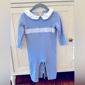 The Beaufort Bonnet long sleeved pant onesie, size 12-18M
